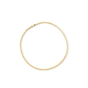 1.5mm 14kt Yellow Gold Herringbone Anklet. 10"