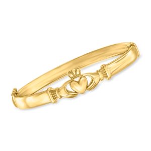 18kt Gold Over Sterling Claddagh Bangle Bracelet