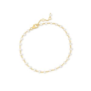 3.5-4mm Cultured Pearl Anklet in 18kt Gold Over Sterling. 9"