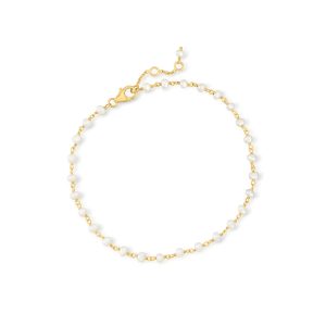 3.5-4mm Cultured Pearl Anklet in 18kt Gold Over Sterling. 9"