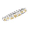 Diamond Sunflower Bangle Bracelet in Two-Tone Sterling Silver