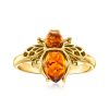 Amber Bumblebee Ring in 18kt Gold Over Sterling