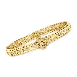 18kt Gold Over Sterling Filigree Bangle Bracelet