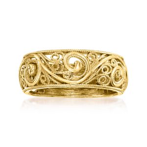 18kt Gold Over Sterling Scrollwork Ring