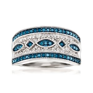 .50 ct. t.w. Blue and White Diamond Ring in Sterling Silver