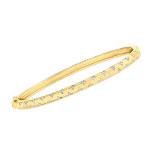 .10 ct. t.w. Diamond Star Bangle Bracelet in 18kt Gold Over Sterling
