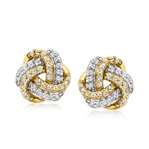 .20 ct. t.w. Diamond Love Knot Earrings in 10kt Two-Tone Gold