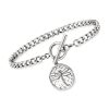 Italian Sterling Silver Toggle Bracelet with Dragonfly Charm