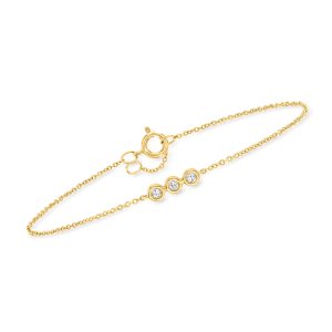 .10 ct. t.w. Bezel-Set Diamond Bracelet in 10kt Yellow Gold