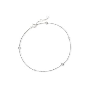 .15 ct. t.w. Diamond Anklet in Sterling Silver. 9"
