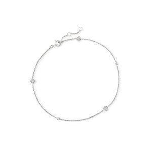 .15 ct. t.w. Diamond Anklet in Sterling Silver. 9"