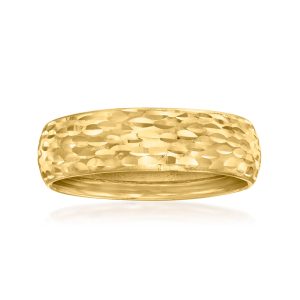 10kt Yellow Gold Groove-Pattern Ring