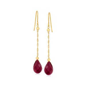 9.00 ct. t.w. Ruby Teardrop Earrings in 10kt Yellow Gold