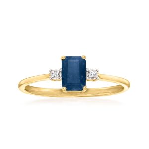 .50 Carat Sapphire Ring with Diamonds in 10kt Yellow Gold