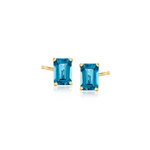 1.20 ct. t.w. London Blue Topaz Stud Earrings in 14kt Yellow Gold
