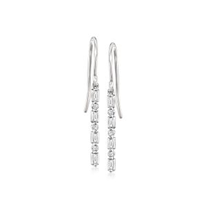.10 ct. t.w. Diamond Linear Drop Earrings in Sterling Silver
