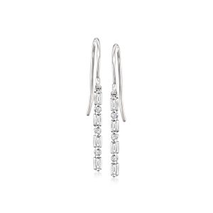 .10 ct. t.w. Diamond Linear Drop Earrings in Sterling Silver