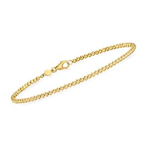 Italian 2mm 14kt Yellow Gold Bead Bracelet