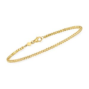 Italian 2mm 14kt Yellow Gold Bead Bracelet