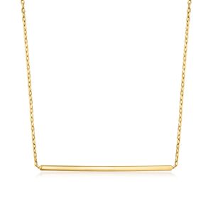 Italian 14kt Yellow Gold Bar Necklace. 16"
