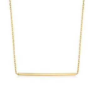 Italian 14kt Yellow Gold Bar Necklace. 16"