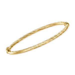 Italian 14kt Yellow Gold Twisted Bangle Bracelet