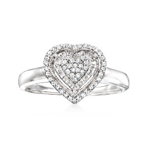 .20 ct. t.w. Diamond Heart Ring in Sterling Silver