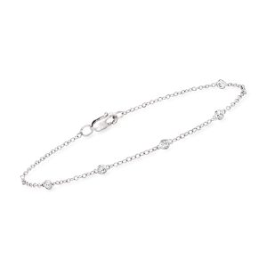 .25 ct. t.w. Bezel-Set Diamond Station Bracelet in Sterling Silver