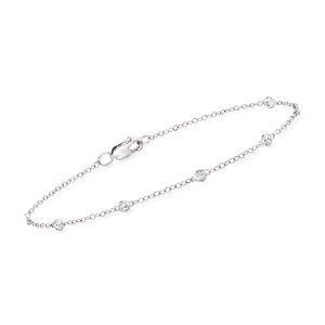 .25 ct. t.w. Bezel-Set Diamond Station Bracelet in Sterling Silver