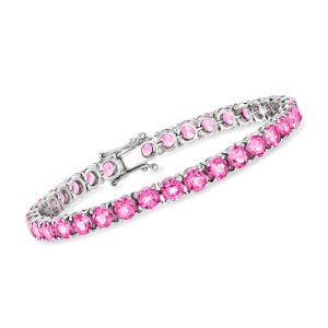 20.00 ct. t.w. Pink Topaz Tennis Bracelet in Sterling Silver