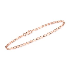 2.7mm 14kt Rose Gold Mirror-Link Bracelet. 7.5"