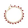 18.00 ct. t.w. Ruby Drop Anklet in 18kt Gold Over Sterling. 9"