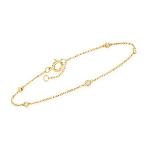 .10 ct. t.w. Diamond Station Bracelet in 14kt Yellow Gold