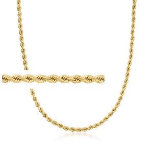 Italian 2.7mm 18kt Yellow Gold Rope-Chain Necklace