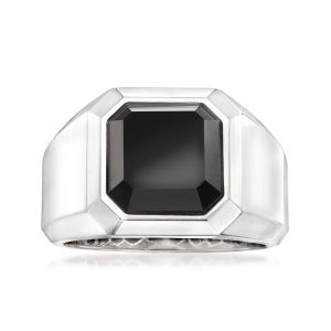 Gabriel Designs Men's Onyx Ring in Sterling Silver