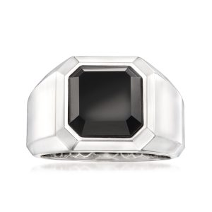 Gabriel Designs Men's Onyx Ring in Sterling Silver