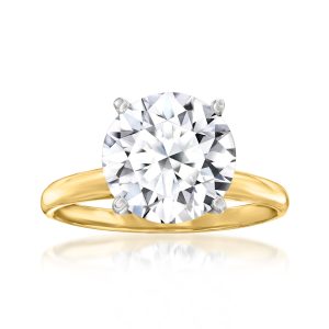 4.00 Carat Lab-Grown Diamond Solitaire Ring in 14kt Yellow Gold