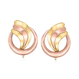 C. 1940 Vintage 14kt Two-Tone Gold Swirl Earrings