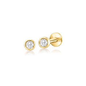 .10 ct. t.w. Bezel-Set Diamond Flat-Back Stud Earrings in 14kt Yellow Gold