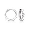 .10 ct. t.w. Diamond Hoop Earrings in Sterling Silver. 1/2"