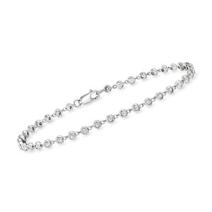 .50 ct. t.w. Bezel-Set Diamond Tennis Bracelet in Sterling Silver