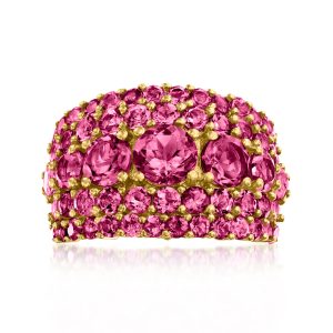 4.50 ct. t.w. Rhodolite Garnet Dome Ring in 18kt Gold Over Sterling