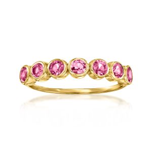 .40 ct. t.w. Bezel-Set Pink Tourmaline Ring in 14kt Yellow Gold
