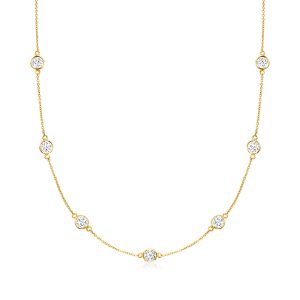 5.00 ct. t.w. Lab-Grown Diamond Station Necklace in 14kt Yellow Gold