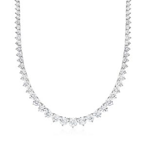 15.00 ct. t.w. Graduated Lab-Grown Diamond Tennis Necklace in 14kt White Gold