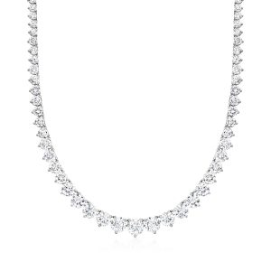 15.00 ct. t.w. Graduated Lab-Grown Diamond Tennis Necklace in 14kt White Gold