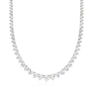 15.00 ct. t.w. Graduated Lab-Grown Diamond Tennis Necklace in 14kt Yellow Gold
