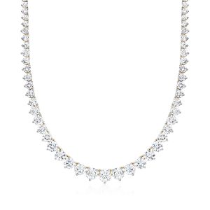 15.00 ct. t.w. Graduated Lab-Grown Diamond Tennis Necklace in 14kt Yellow Gold