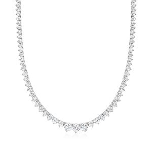 10.00 ct. t.w. Graduated Lab-Grown Diamond Tennis Necklace in 14kt White Gold