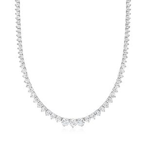 10.00 ct. t.w. Graduated Lab-Grown Diamond Tennis Necklace in 14kt White Gold